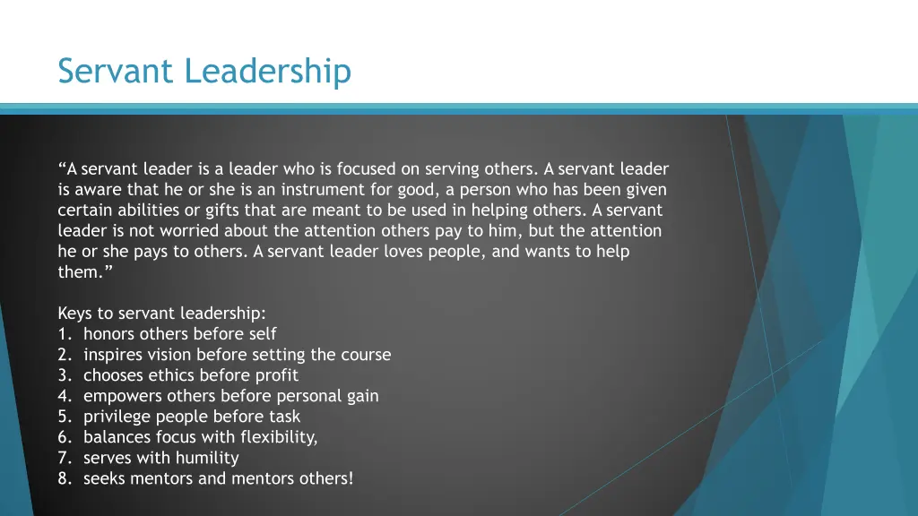 servant leadership