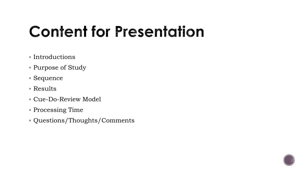 content for presentation