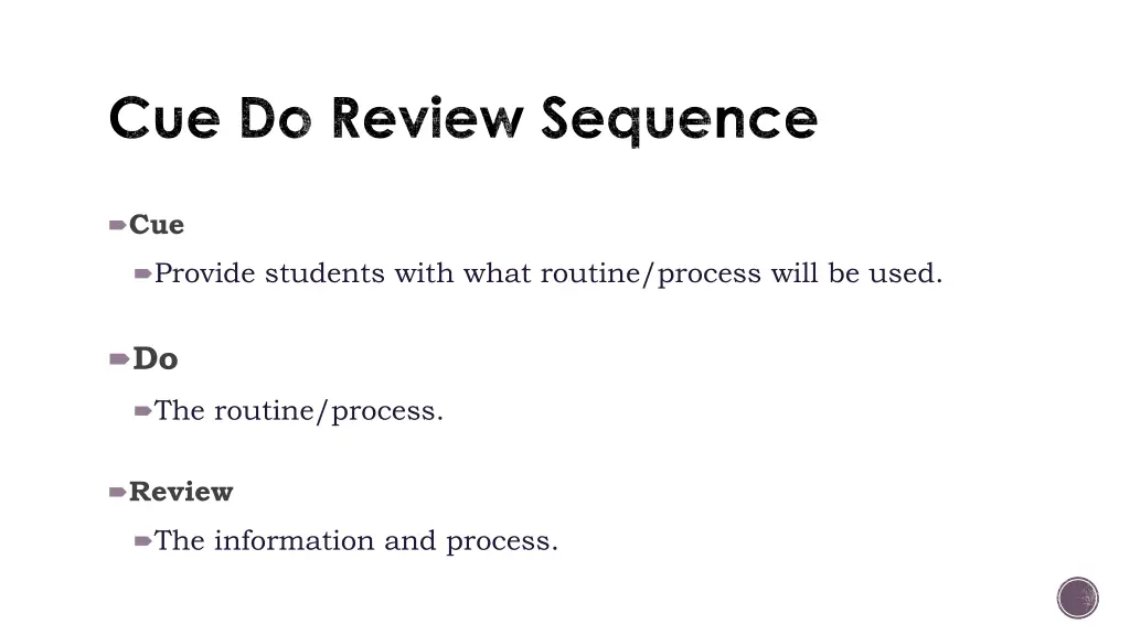 cue do review sequence