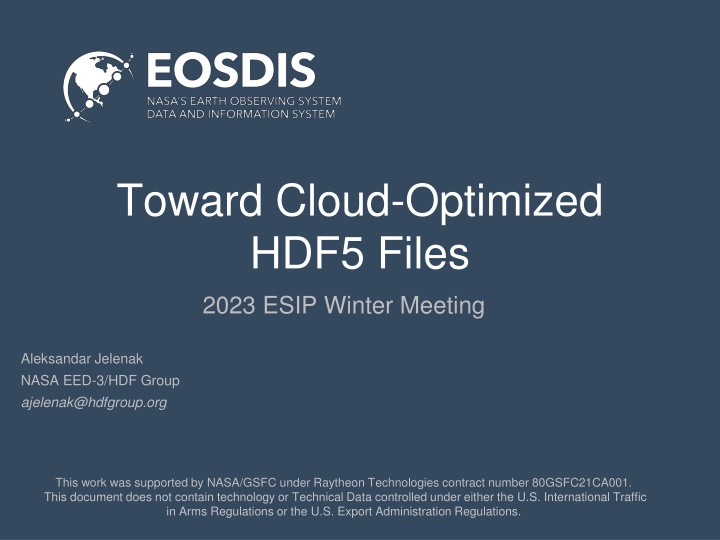 toward cloud optimized hdf5 files