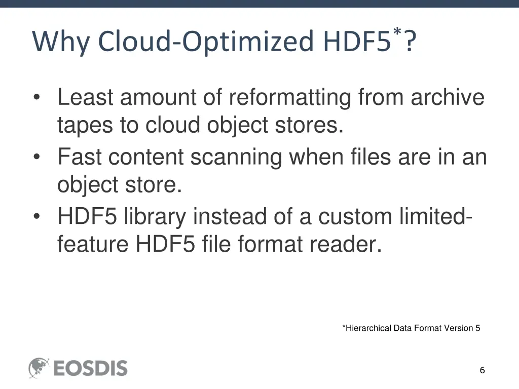 why cloud optimized hdf5