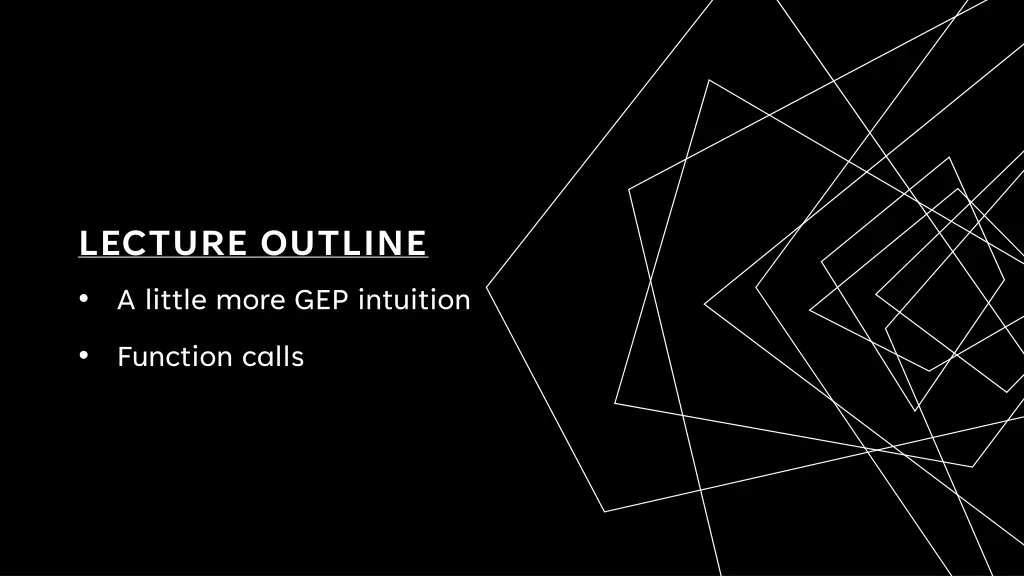 lecture outline a little more gep intuition