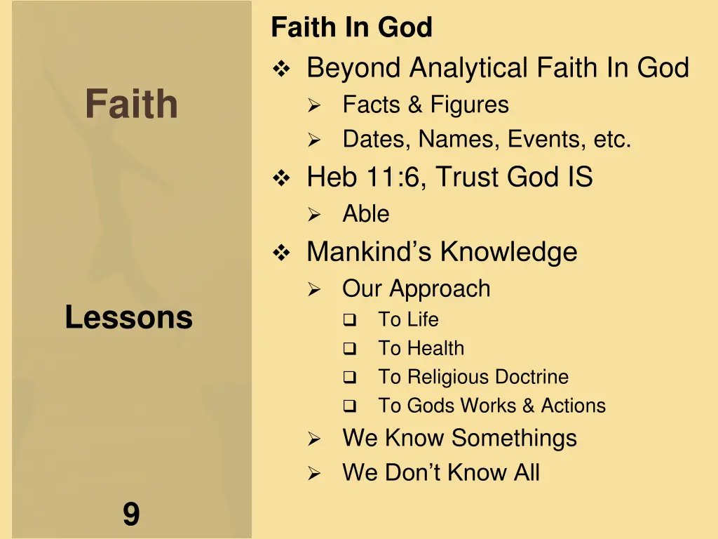 faith in god beyond analytical faith in god facts