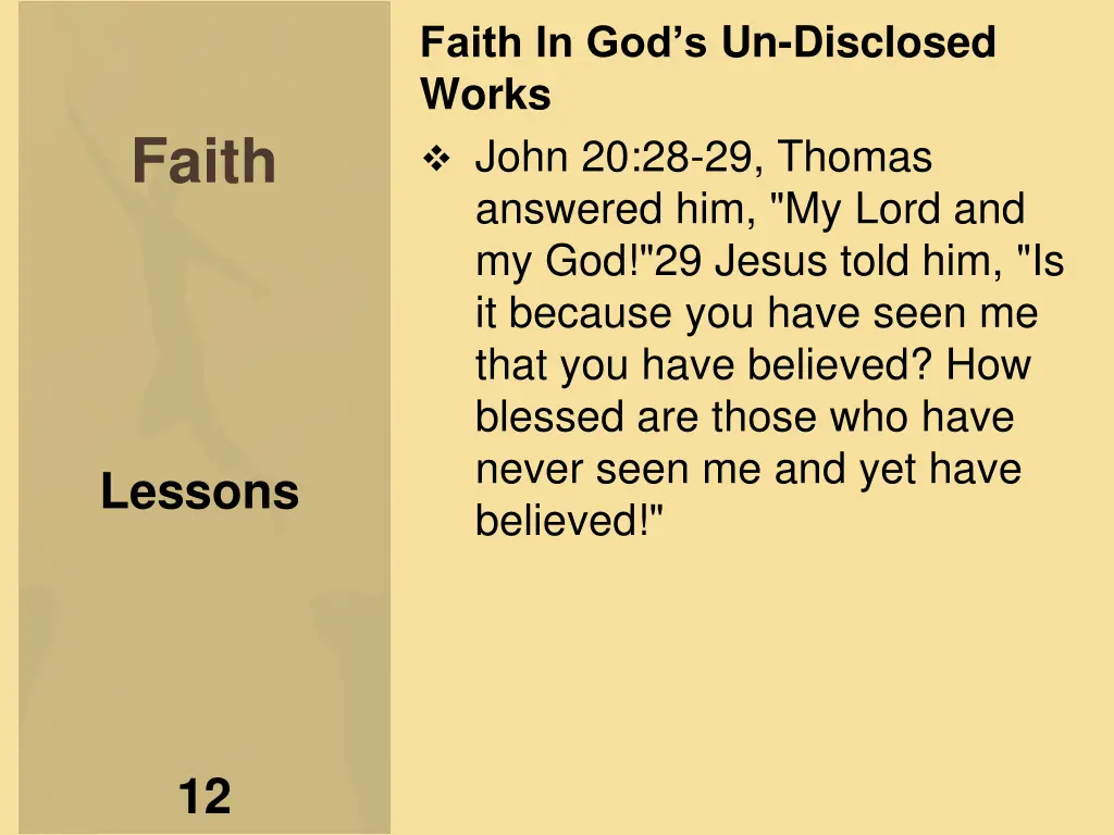 faith in god s un disclosed works john