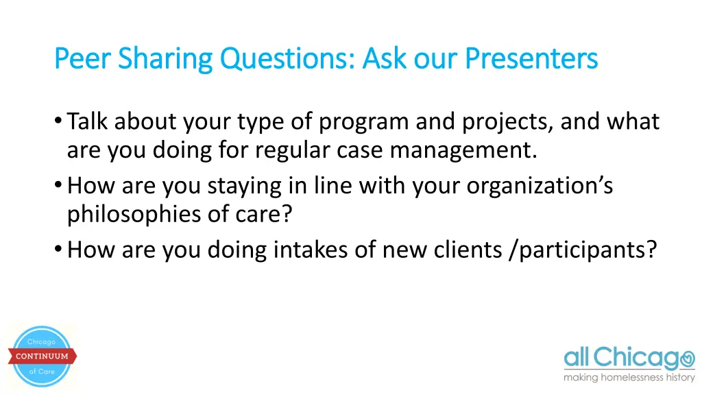 peer sharing questions ask our presenters peer