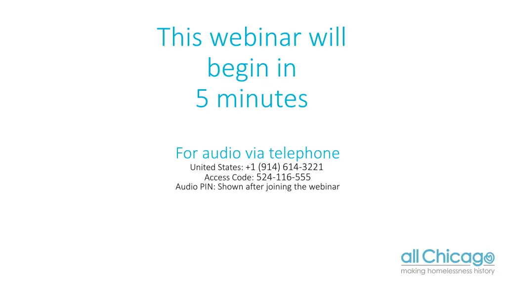 this webinar will begin in 5 minutes