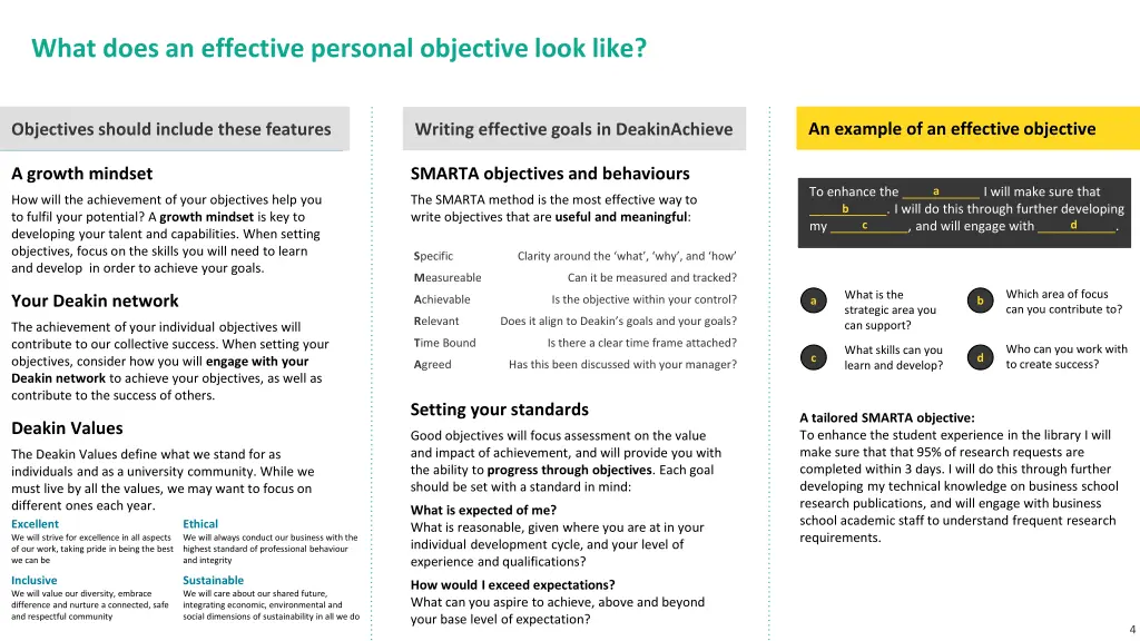 what does an effective personal objective look