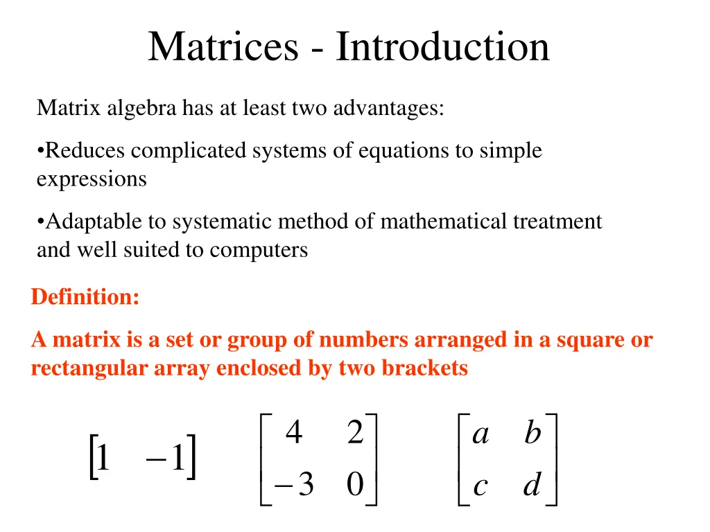 matrices introduction