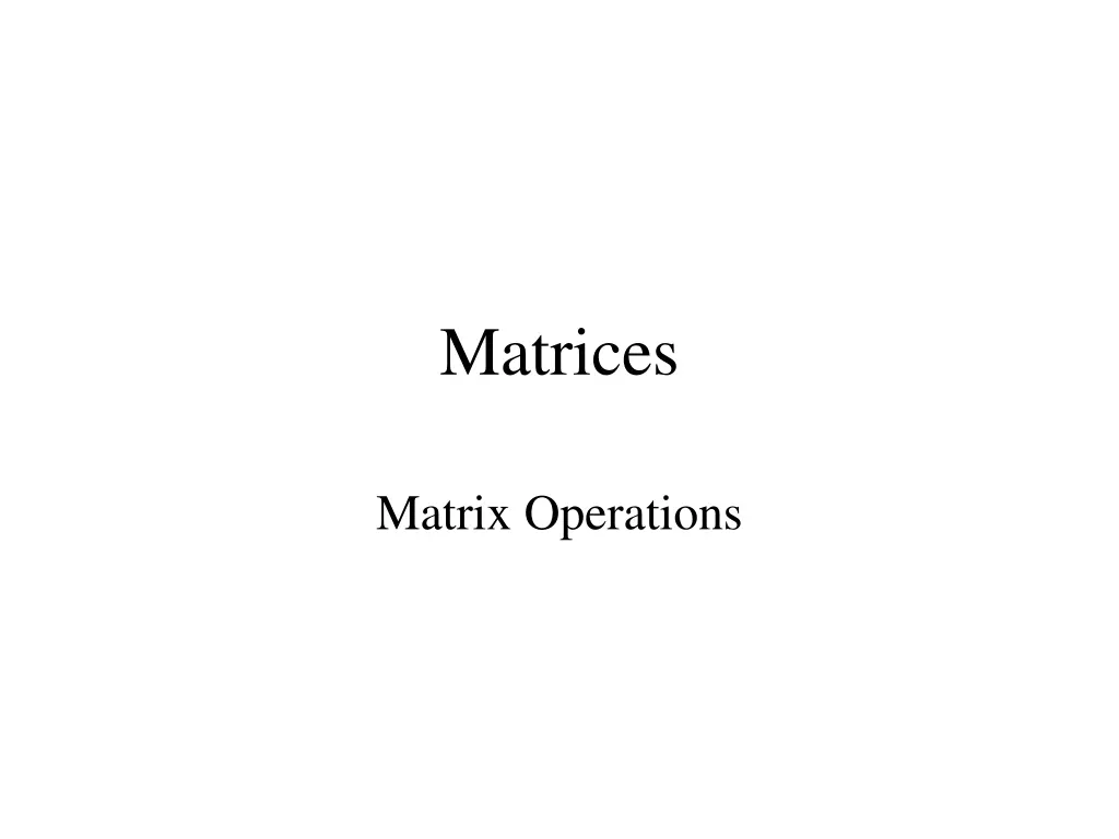 matrices