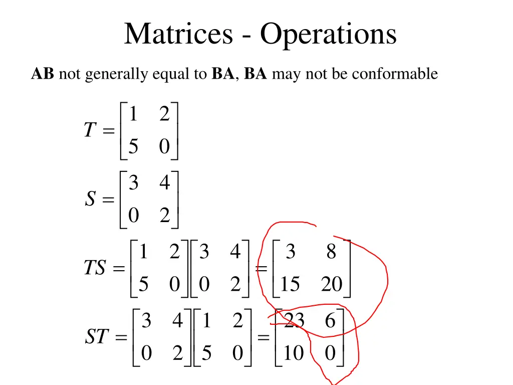 matrices operations 10