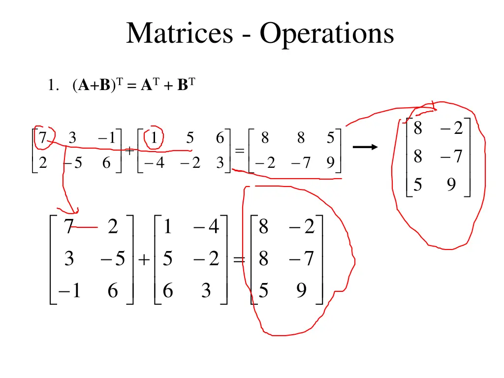 matrices operations 15