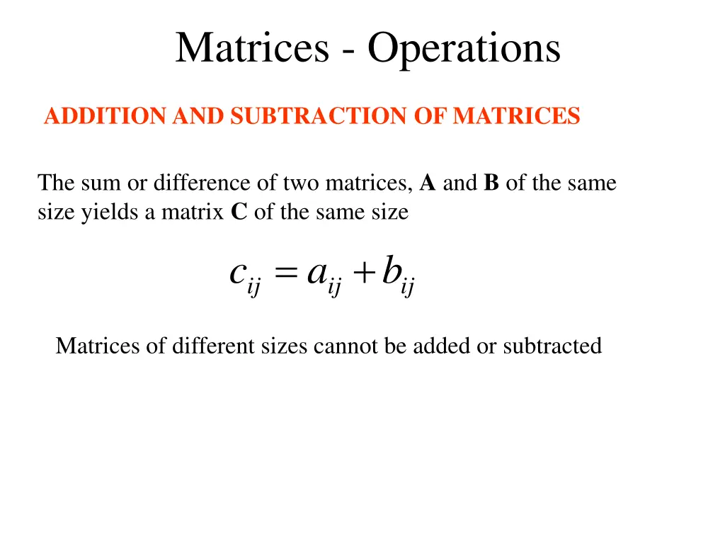 matrices operations 2