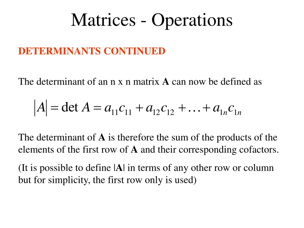 matrices operations 25