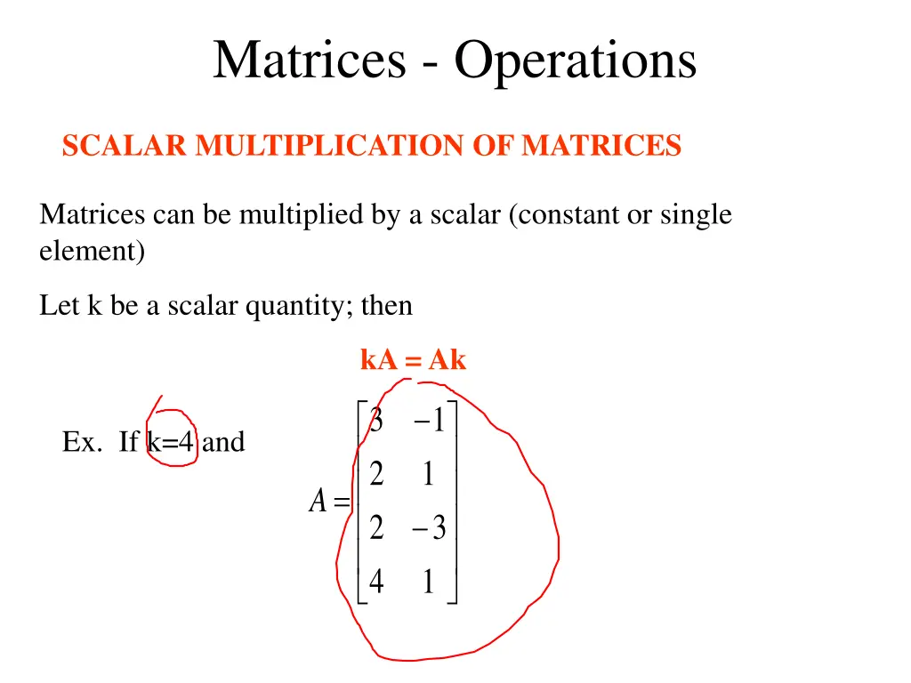 matrices operations 5