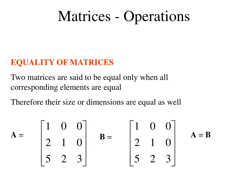 matrices operations