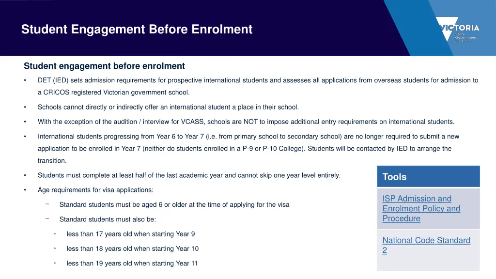 student engagement before enrolment