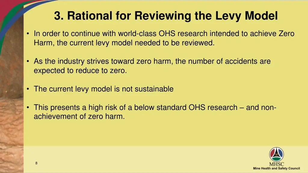 3 rational for reviewing the levy model