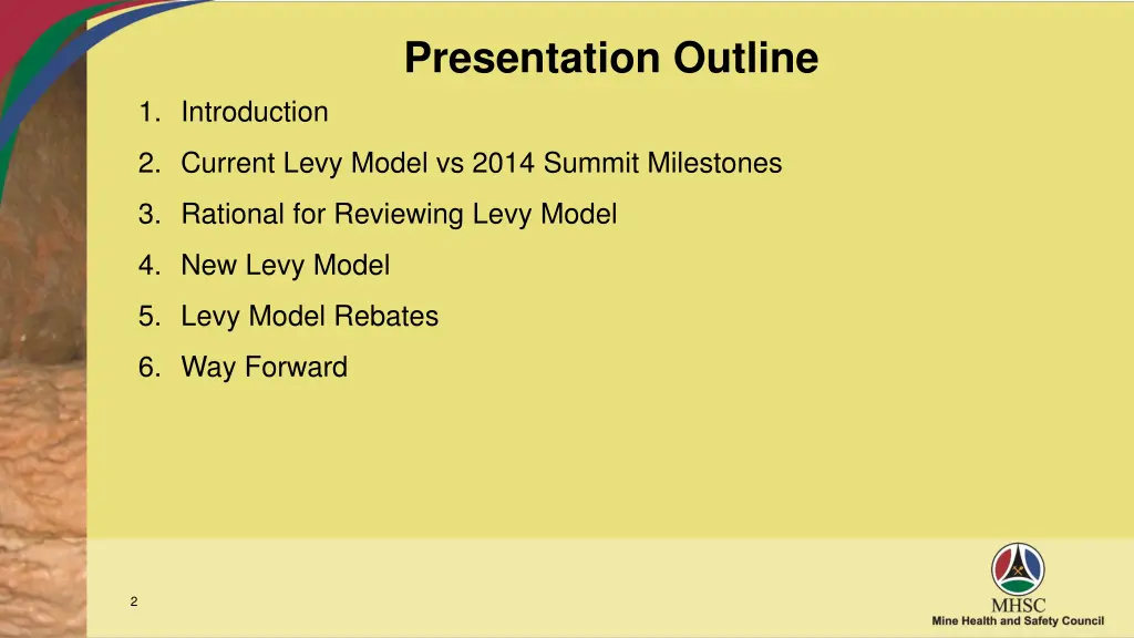 presentation outline