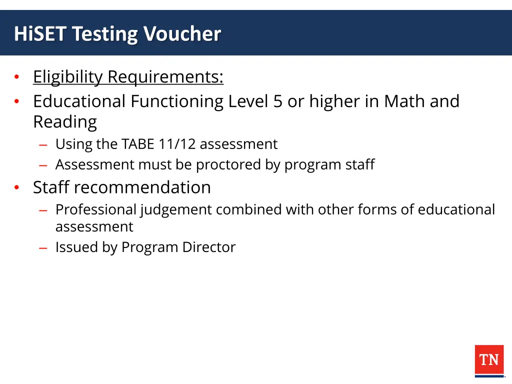 hiset testing voucher