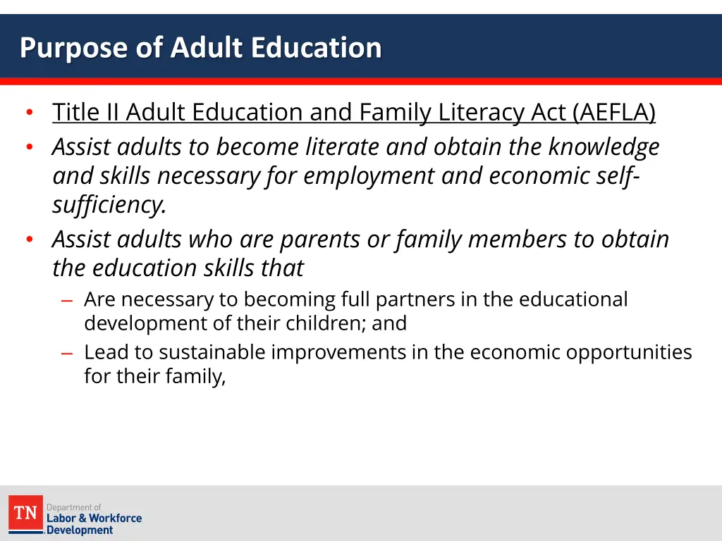 purpose of adult education