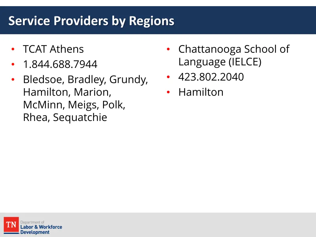 service providers by regions 2