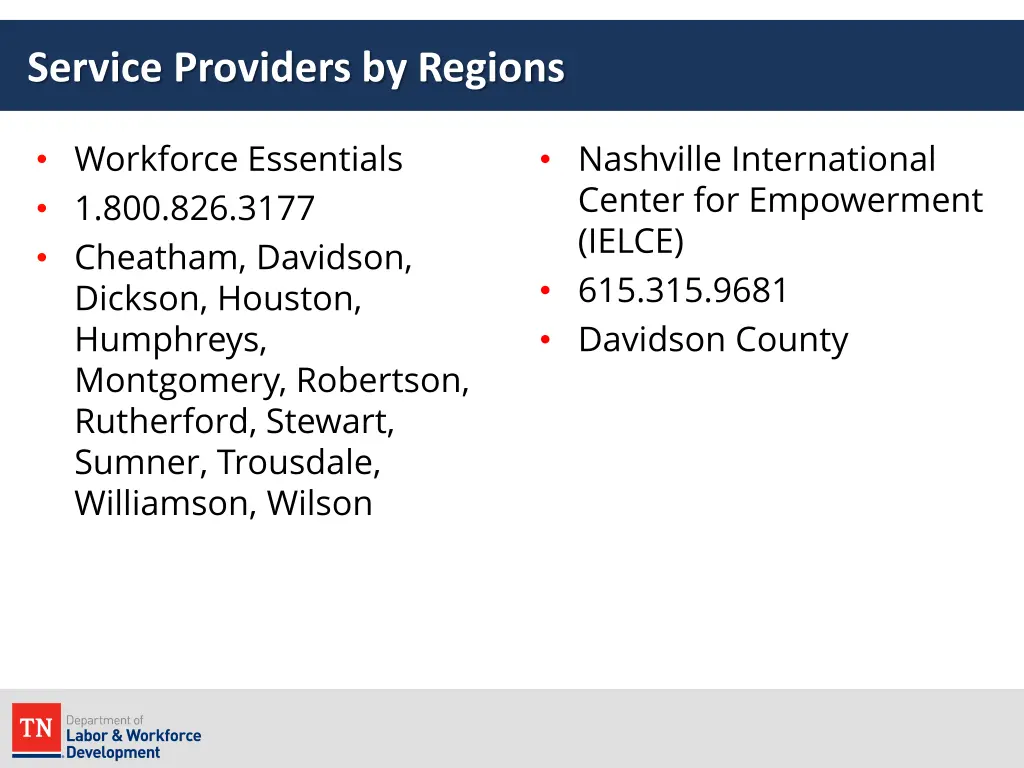 service providers by regions 3