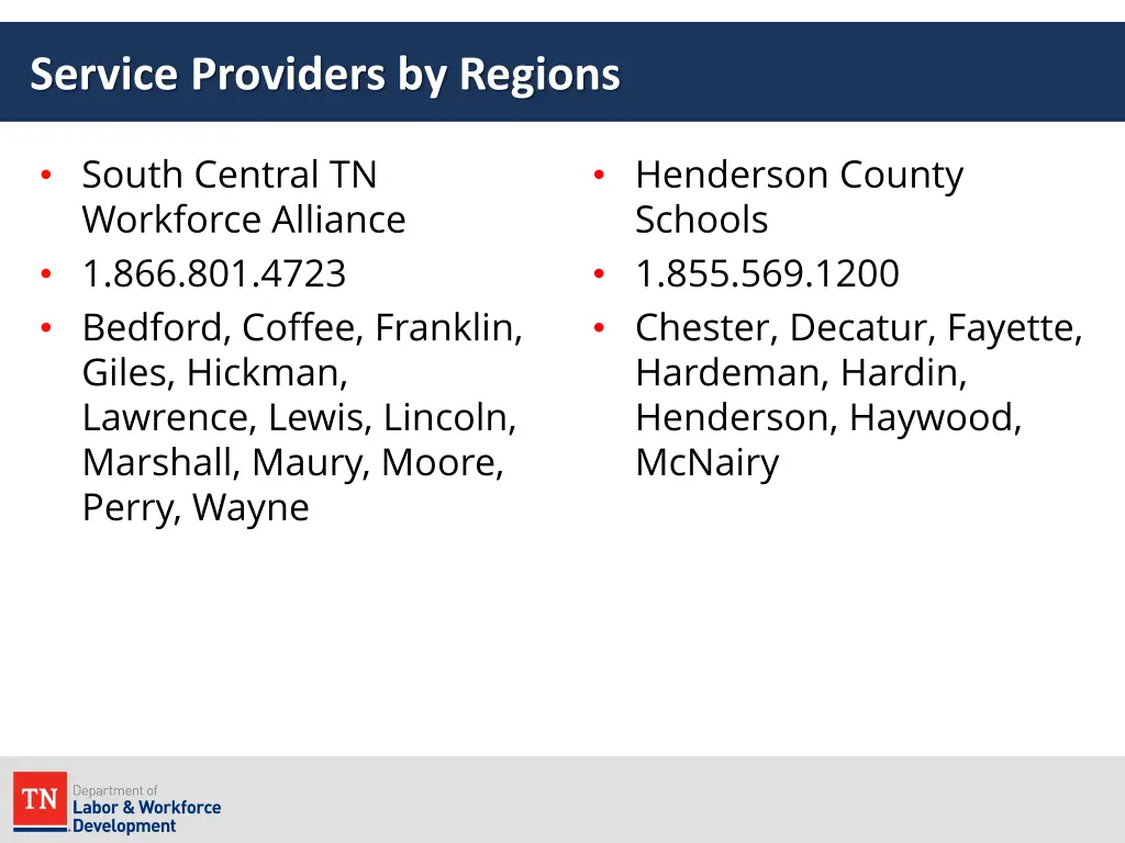 service providers by regions 4