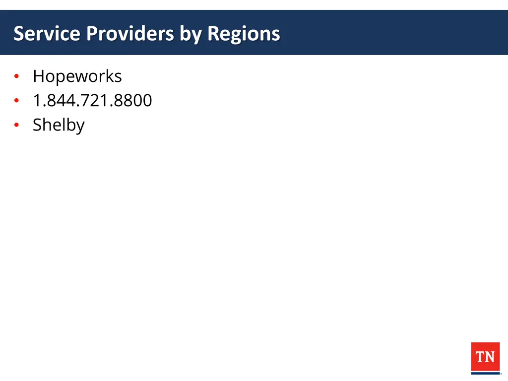 service providers by regions 7