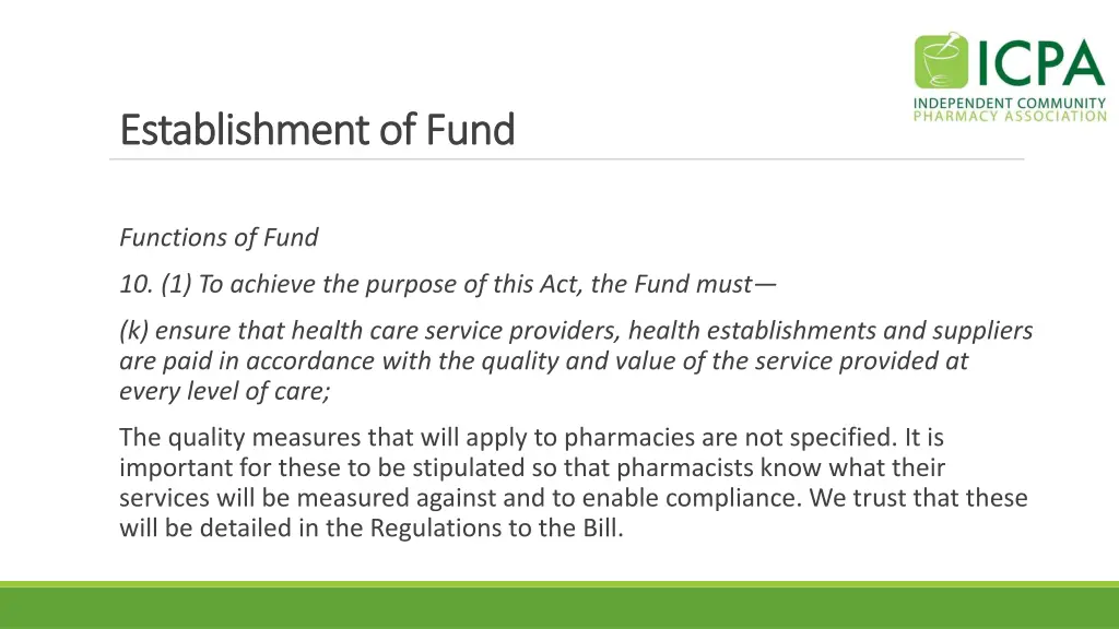 establishment of fund establishment of fund