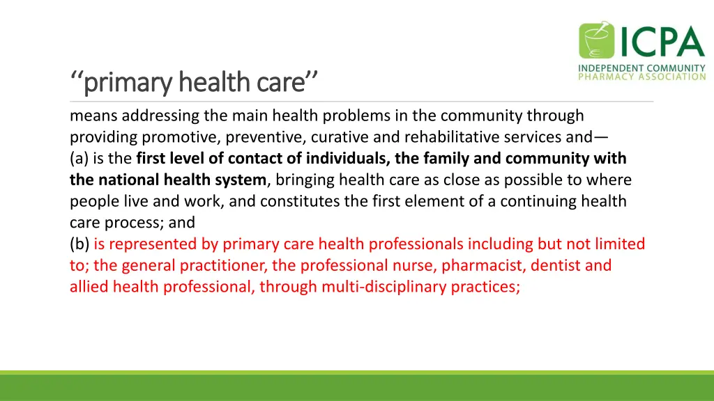 primary health care primary health care