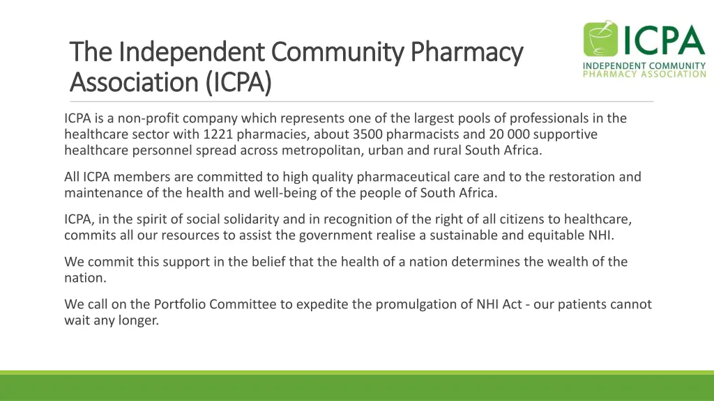 the independent community pharmacy