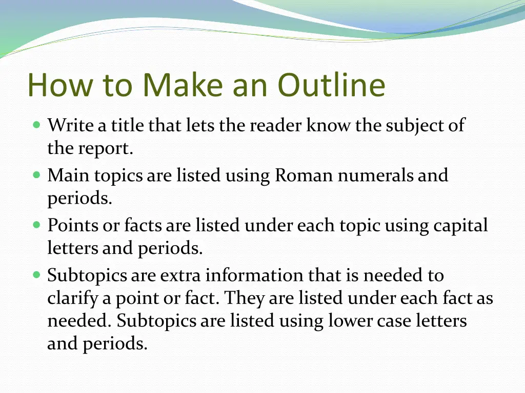 how to make an outline