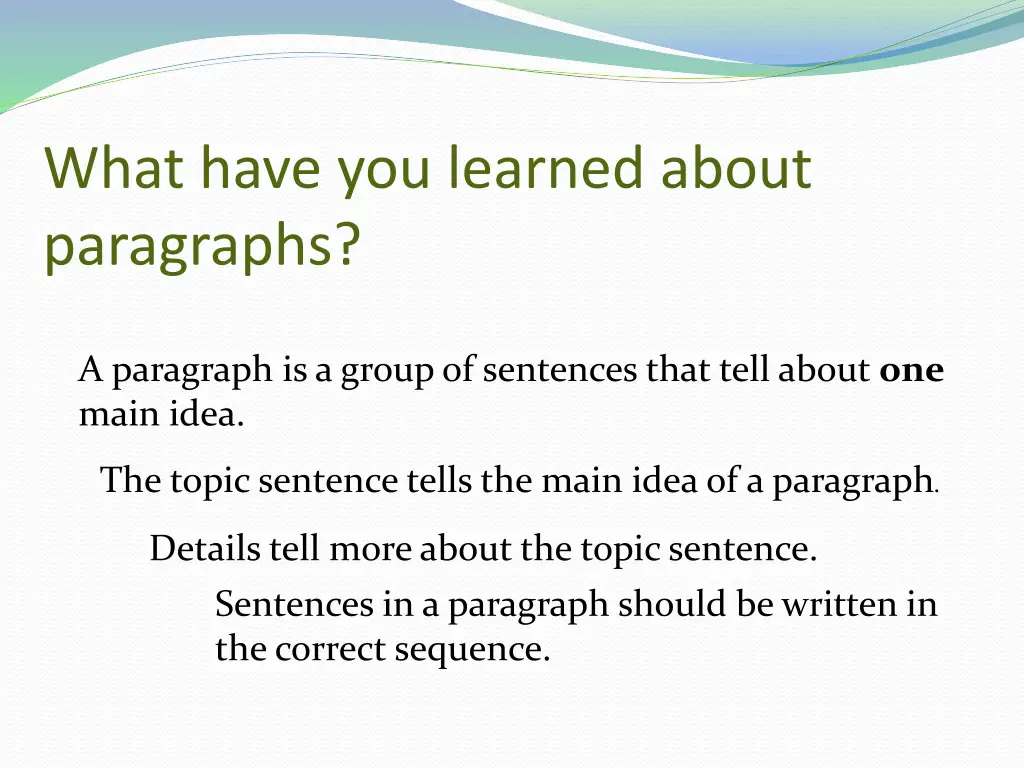 what have you learned about paragraphs