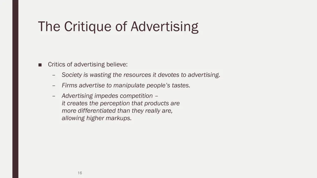 the critique of advertising