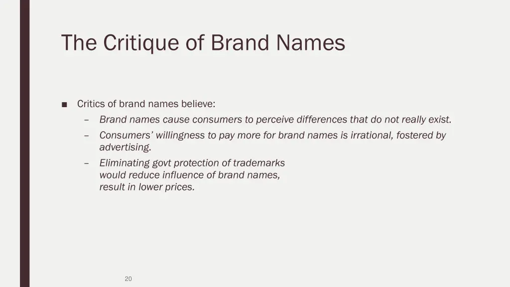 the critique of brand names