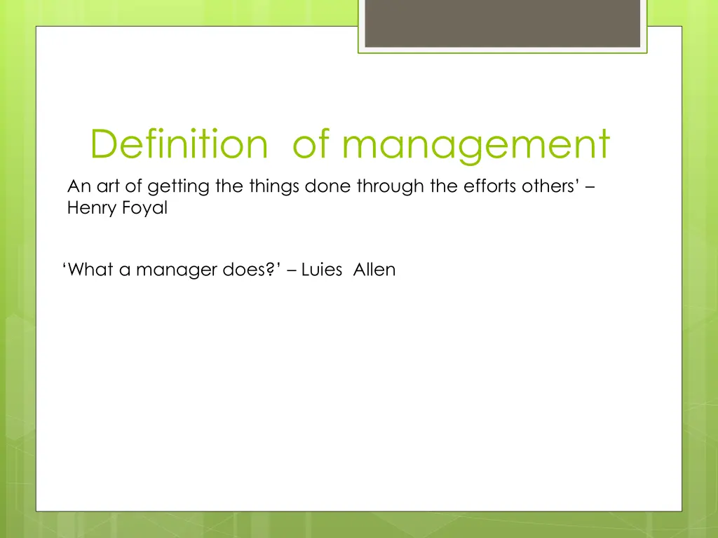 definition of management an art of getting