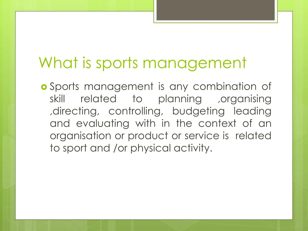 what is sports management