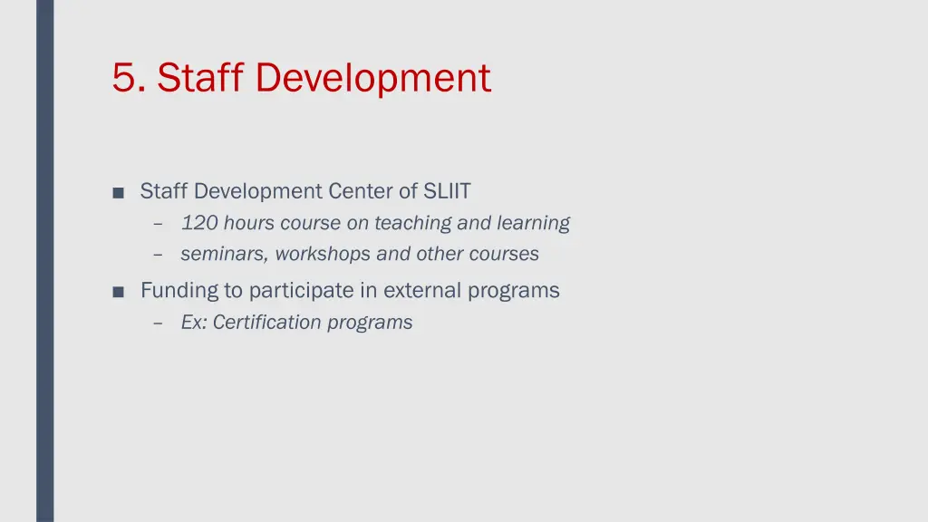 5 staff development