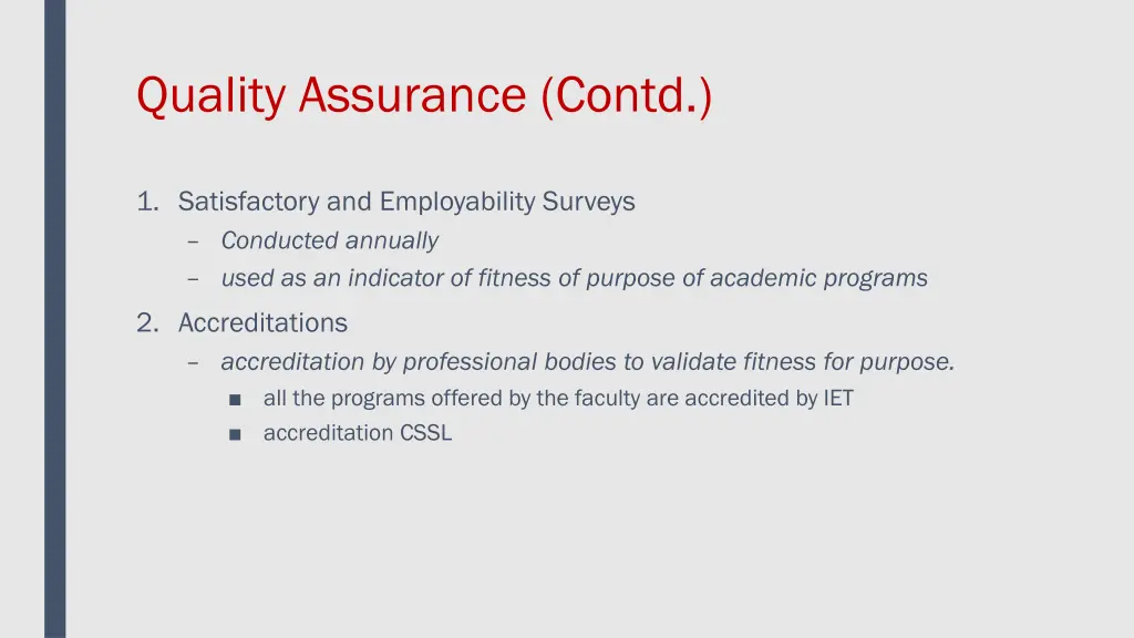 quality assurance contd