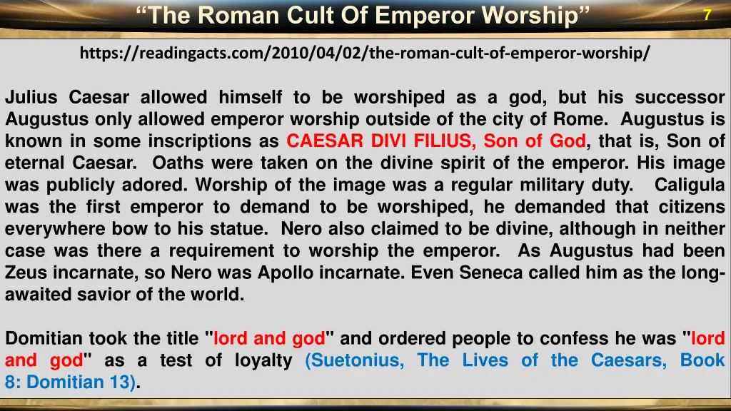 the roman cult of emperor worship