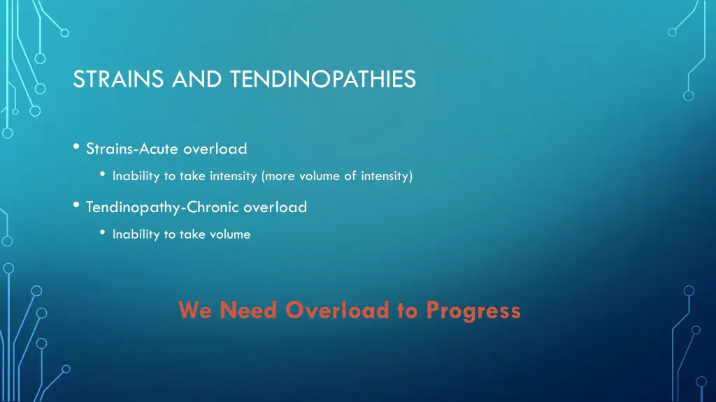 strains and tendinopathies