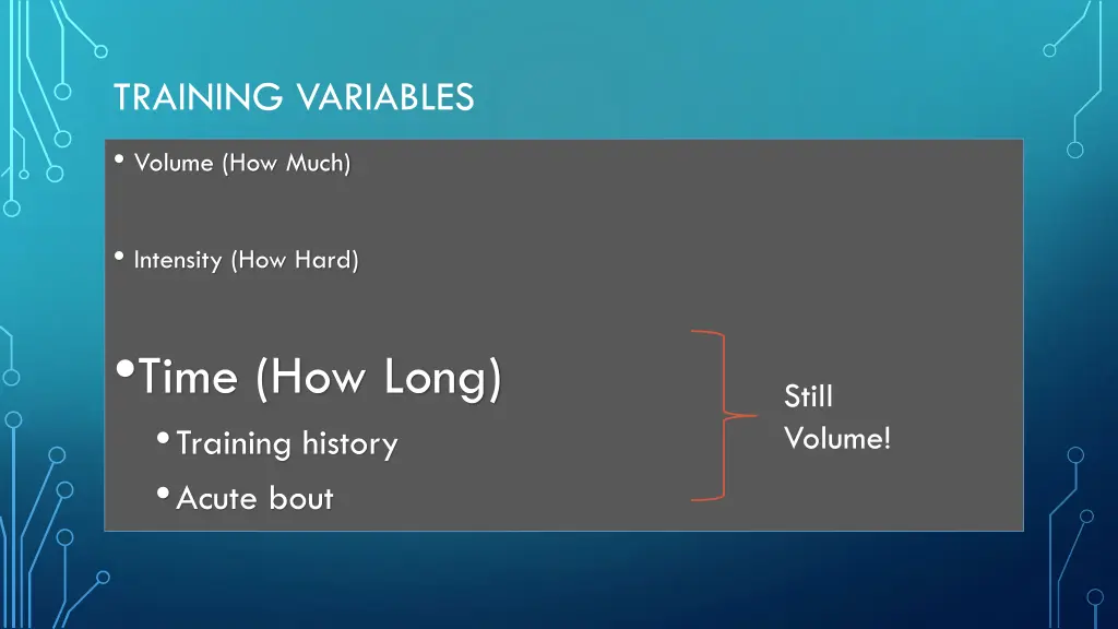 training variables