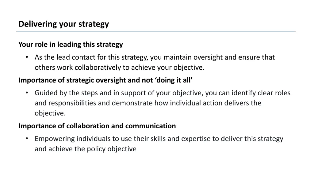 delivering your strategy