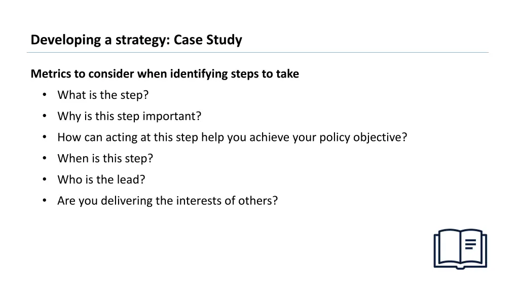 developing a strategy case study