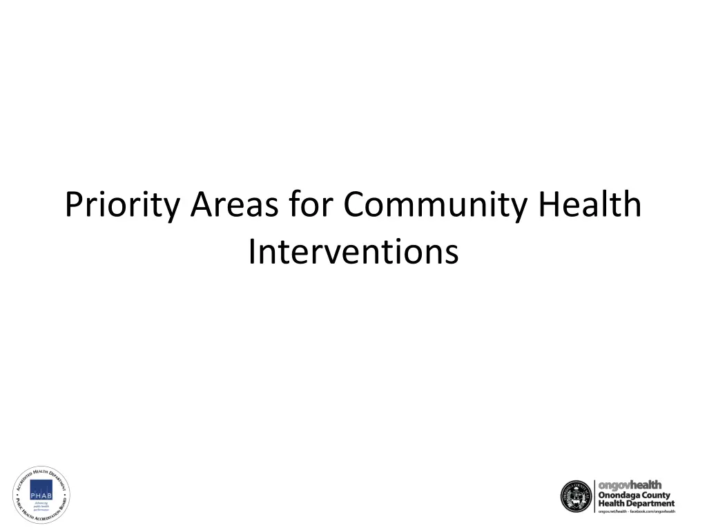 priority areas for community health interventions