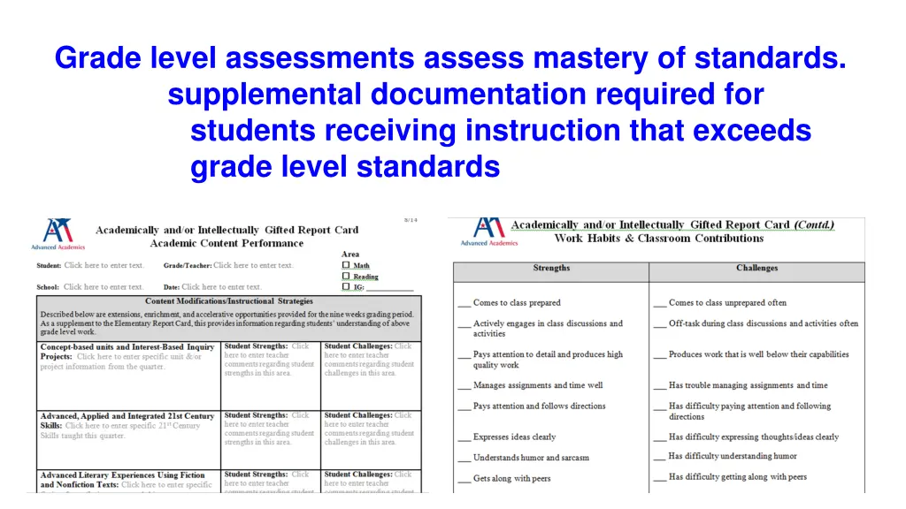 grade level assessments assess mastery