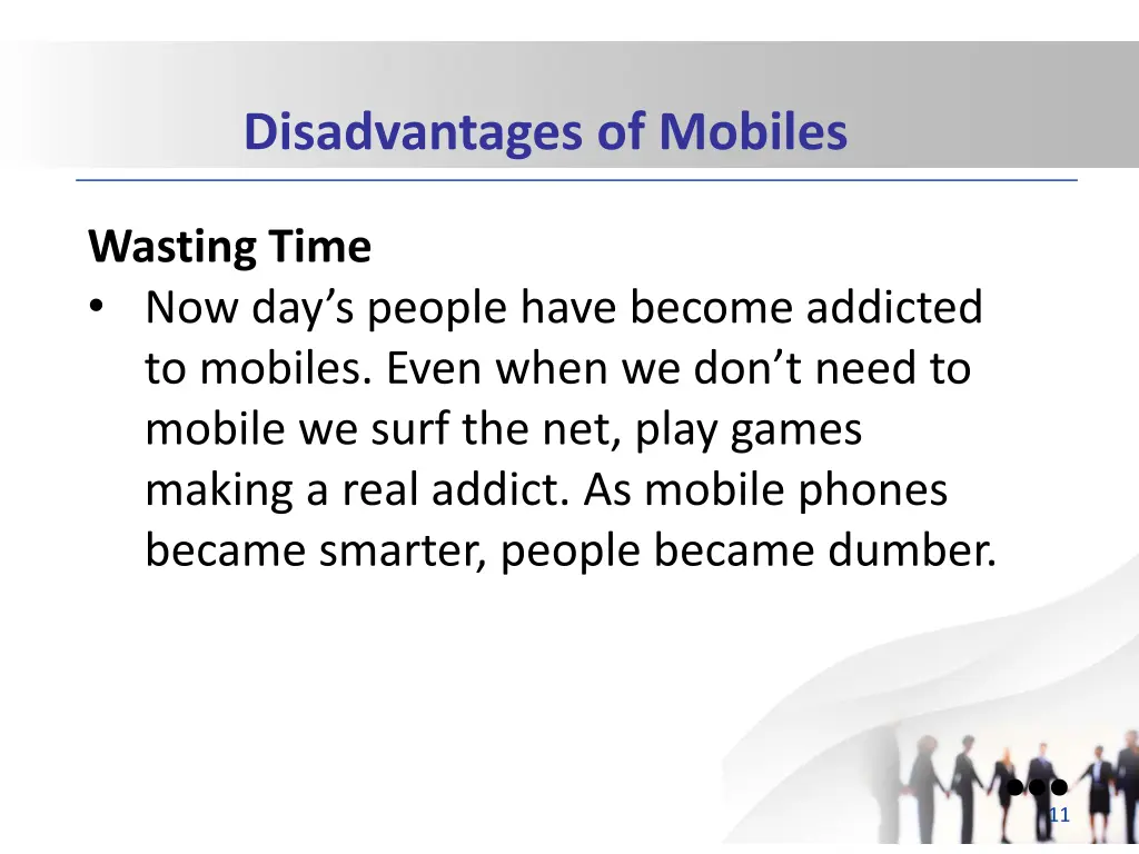 disadvantages of mobiles