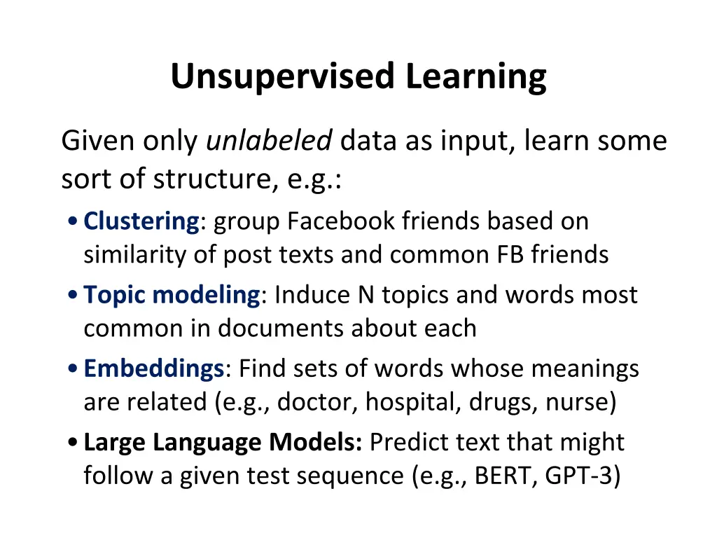 unsupervised learning