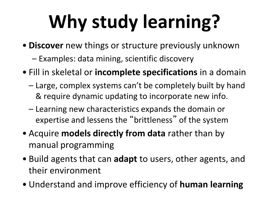 why study learning