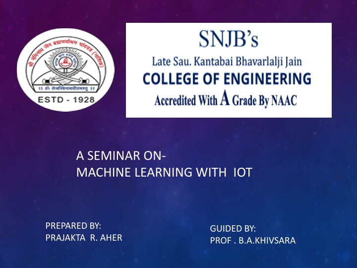 a seminar on machine learning with iot